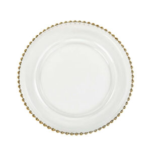 Clear Plastic Plate with Beaded Rim